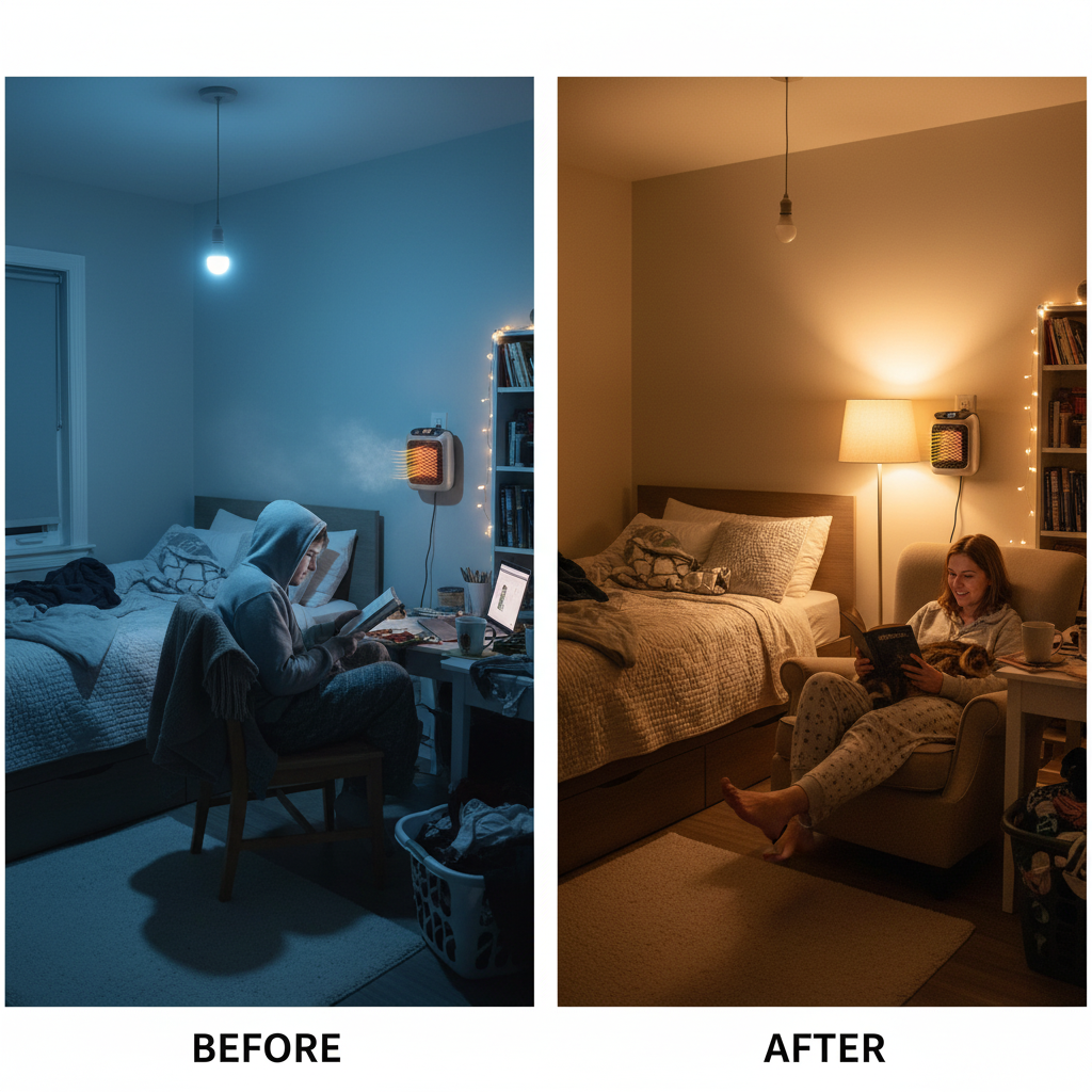 Ontel Handy Heater Turbo Wall Outlet Small Space Heater with Adjustable Thermostat, Programmable 12-Hour Timer, Auto Shut Off - Quiet, Space-Saving, Ceramic (Packaging May Vary) (Turbo Heat)