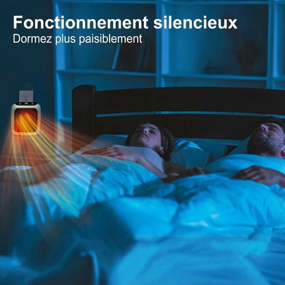 Ontel Handy Heater Turbo Wall Outlet Small Space Heater with Adjustable Thermostat, Programmable 12-Hour Timer, Auto Shut Off - Quiet, Space-Saving, Ceramic (Packaging May Vary) (Turbo Heat)