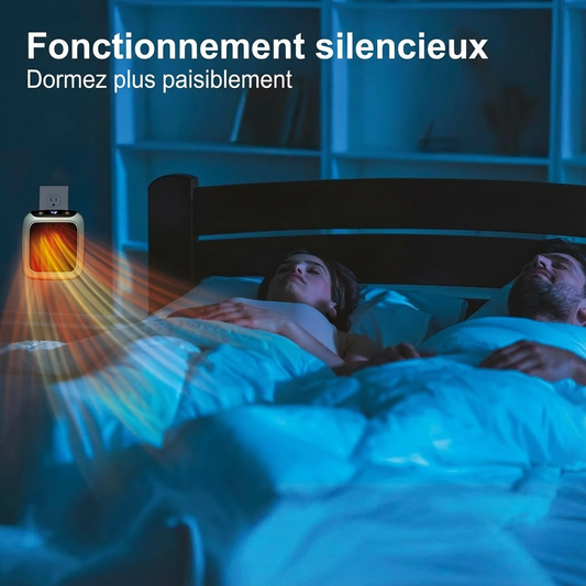 Ontel Handy Heater Turbo Wall Outlet Small Space Heater with Adjustable Thermostat, Programmable 12-Hour Timer, Auto Shut Off - Quiet, Space-Saving, Ceramic (Packaging May Vary) (Turbo Heat)