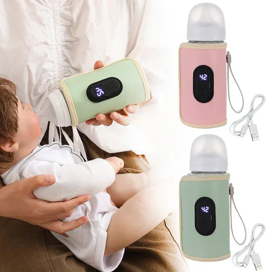 USB Baby Milk Bottle PU Thermal Bag Travel Stroller Insulated Baby Nursing Bottle Heater Newborn Infant Portable Feeding Warmers