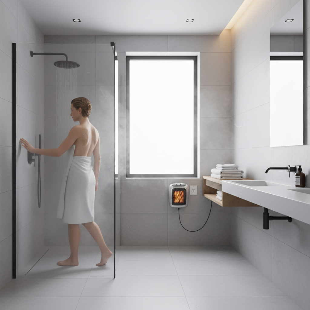 Ontel Handy Heater Turbo Wall Outlet Small Space Heater with Adjustable Thermostat, Programmable 12-Hour Timer, Auto Shut Off - Quiet, Space-Saving, Ceramic (Packaging May Vary) (Turbo Heat)